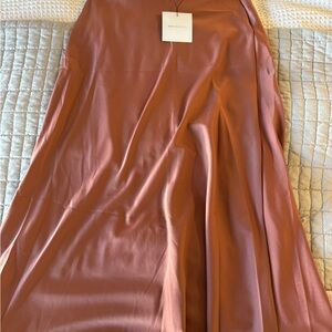 SHEIN Satin Midi Skirt – Brown / Rust (Women’s Small) | NWT